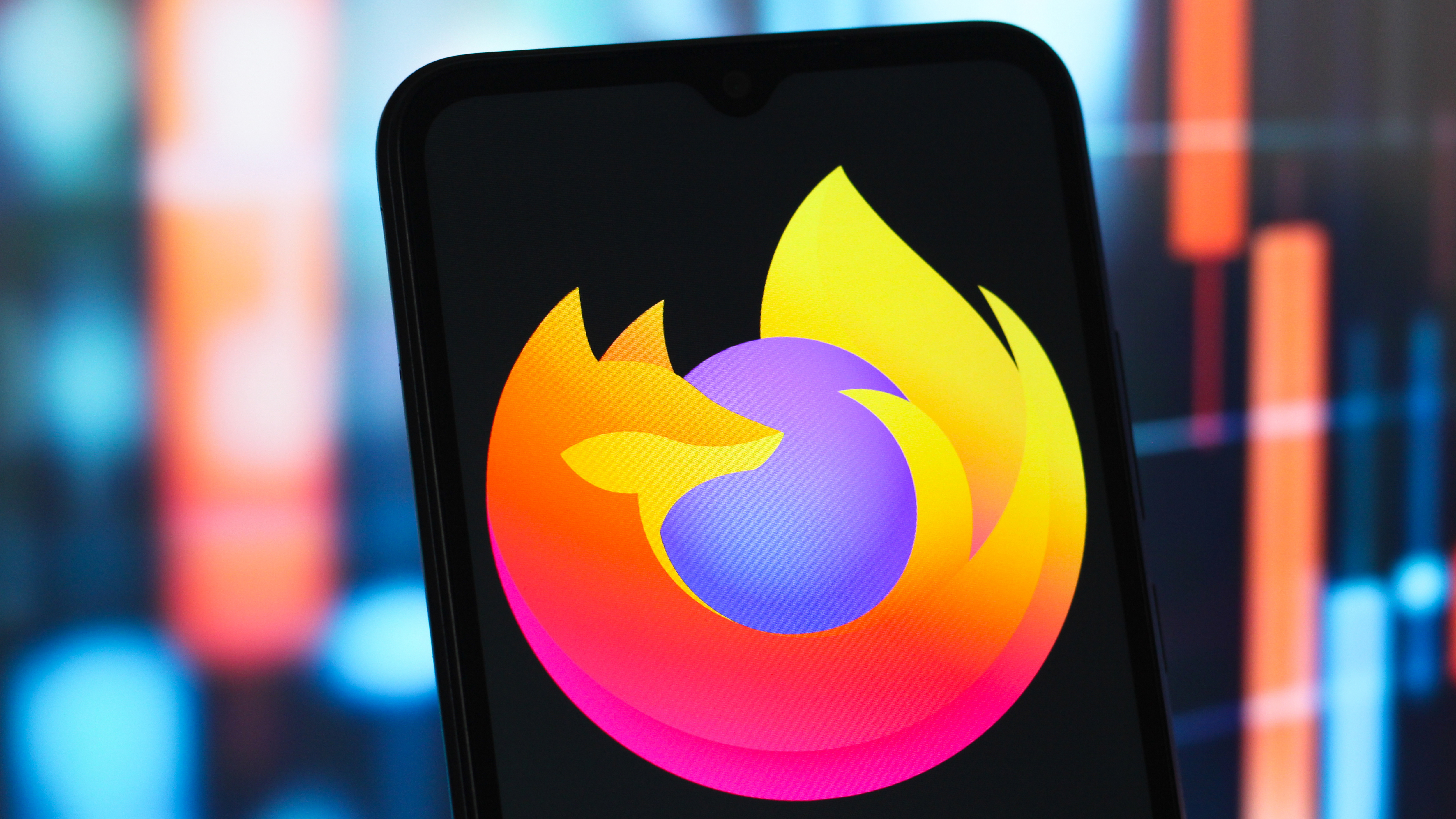 A firefox logo on a mobile phone