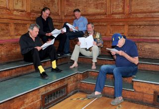 The Pythons rehearsing for Monty Python Live (Mostly)