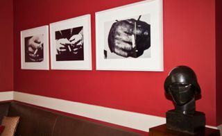 From left to right: ’Untitled’ triptych by Richard Prince, 1980, and bronze sculpture, ’Galina 2’ by Gerald Laing, 1973