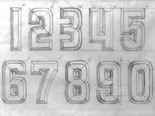 Sketch of the Chisel number font