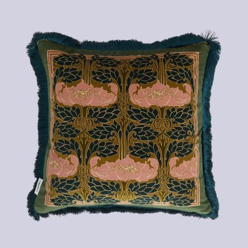 Liberty, Pewter Poppy Velvet Cushion