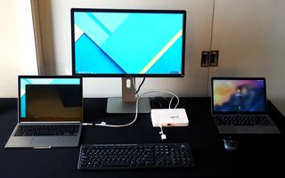 Fresco Logic hub with MacBook and Chromebook Pixel