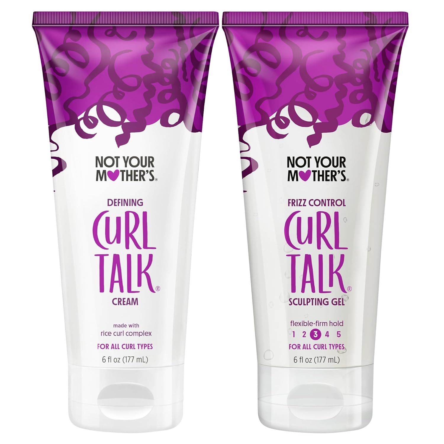 Not Your Mother's Curl Talk Frizz Control Sculpting Gel &amp;amp; Defining Cream (2-Pack) - 6 Fl Oz Each - Tames Hair Frizz &amp;amp; Maximizes Definition - for All Curly Hair Types