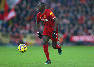 LIVERPOOL, ENGLAND - NOVEMBER 30: Sadio Mane of Liverpool during the Premier League match between Liverpool FC and Brighton & Hove Albion at Anfield on November 30, 2019 in Liverpool, United Kingdom.