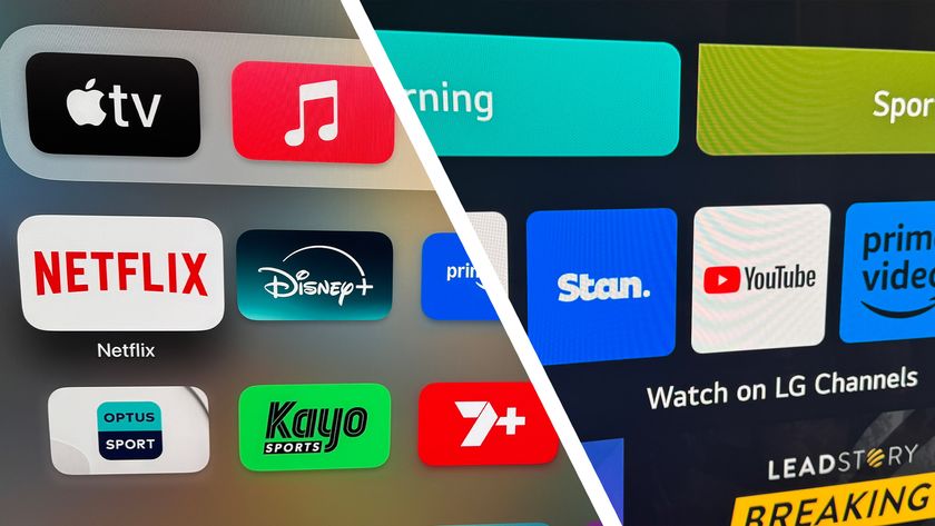 Streaming apps viewed on an Apple TV 4K and an LG G4 OLED TV