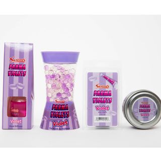 violet floral scented home fragrance bottles