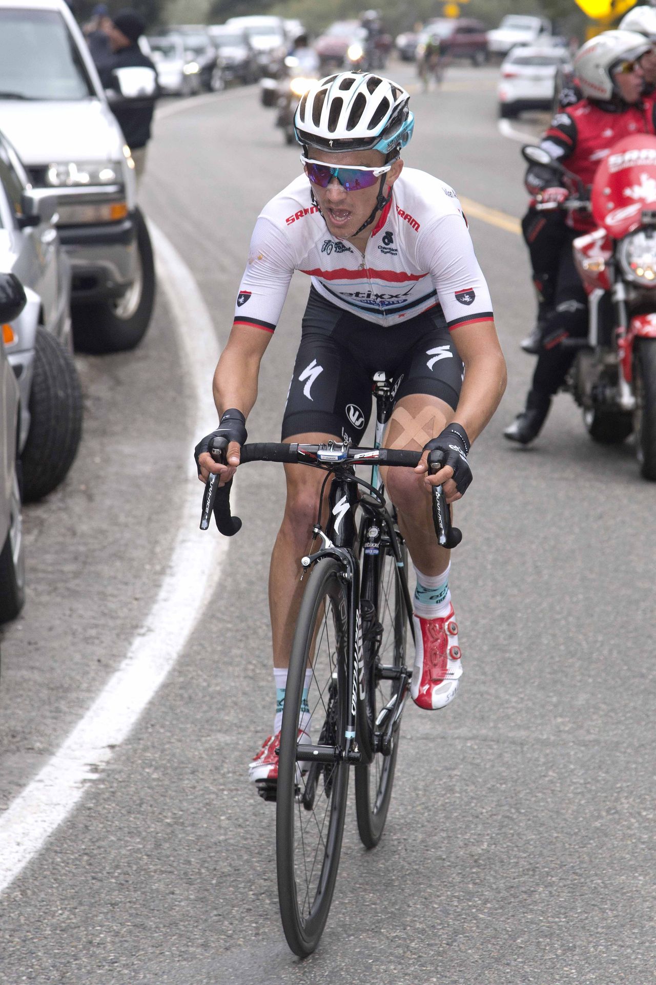 Julian Alaphilippe (Etixx-Quickstep) riding to the stage win