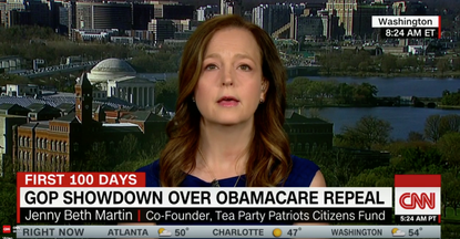 Tea Party leader Jenny Beth Martin skewers health care bill on CNN.
