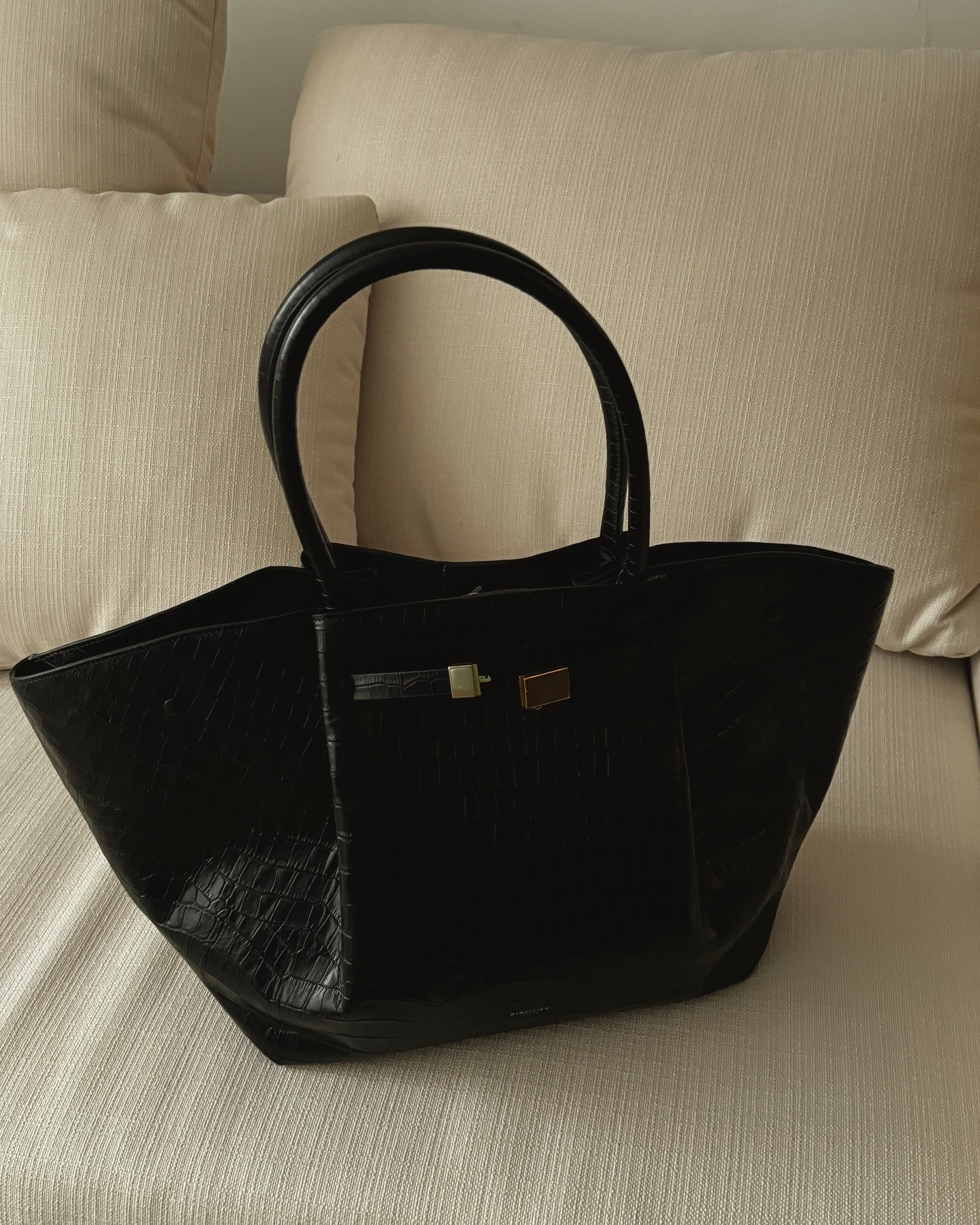 Black croc DeMellier New York Tote