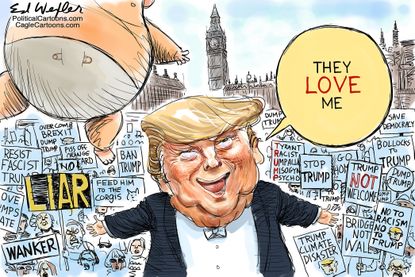 Political Cartoon U.S. Trump State Visit England United Kingdom