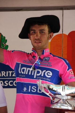 Stage winner Francesco Gavazzi (Lampre - ISD) on the podium.