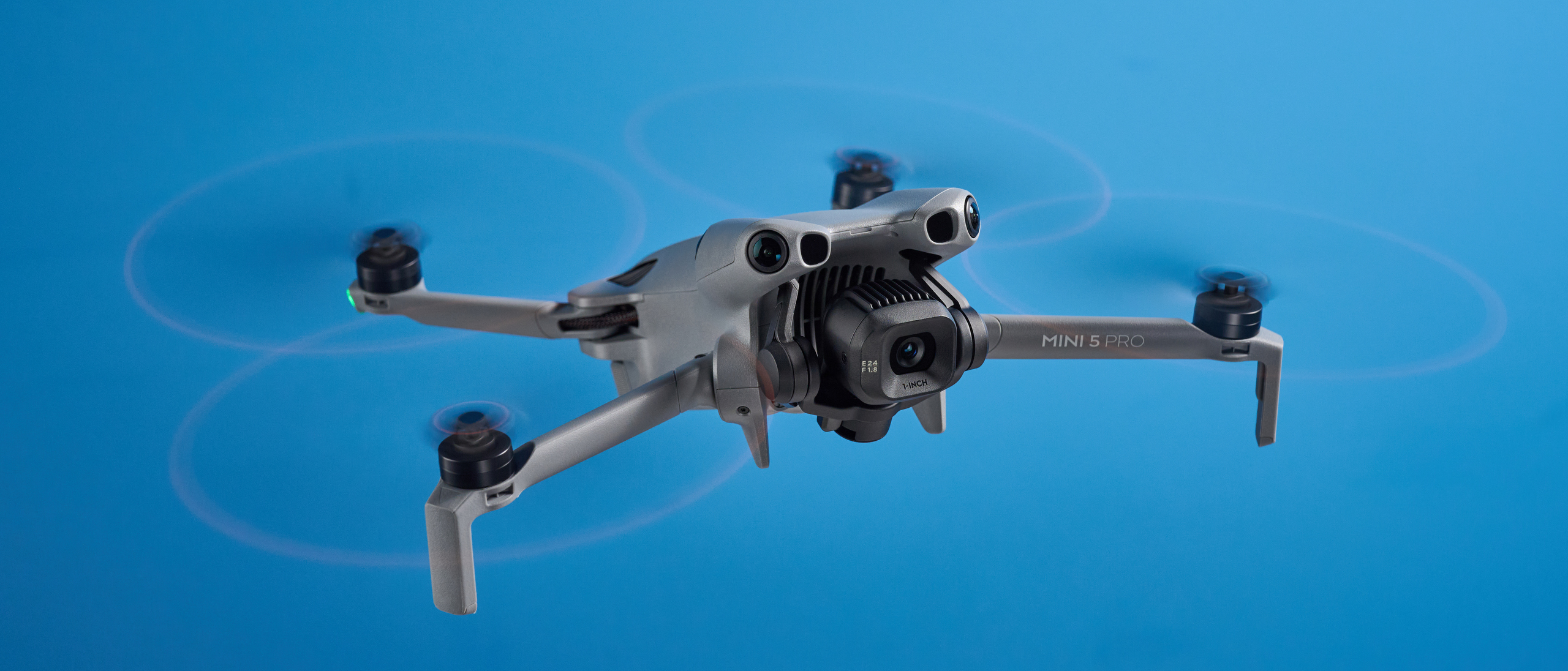 A dark grey DJI Mini 5 Pro drone