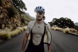 Rider wearing Cafe du Cycliste kit