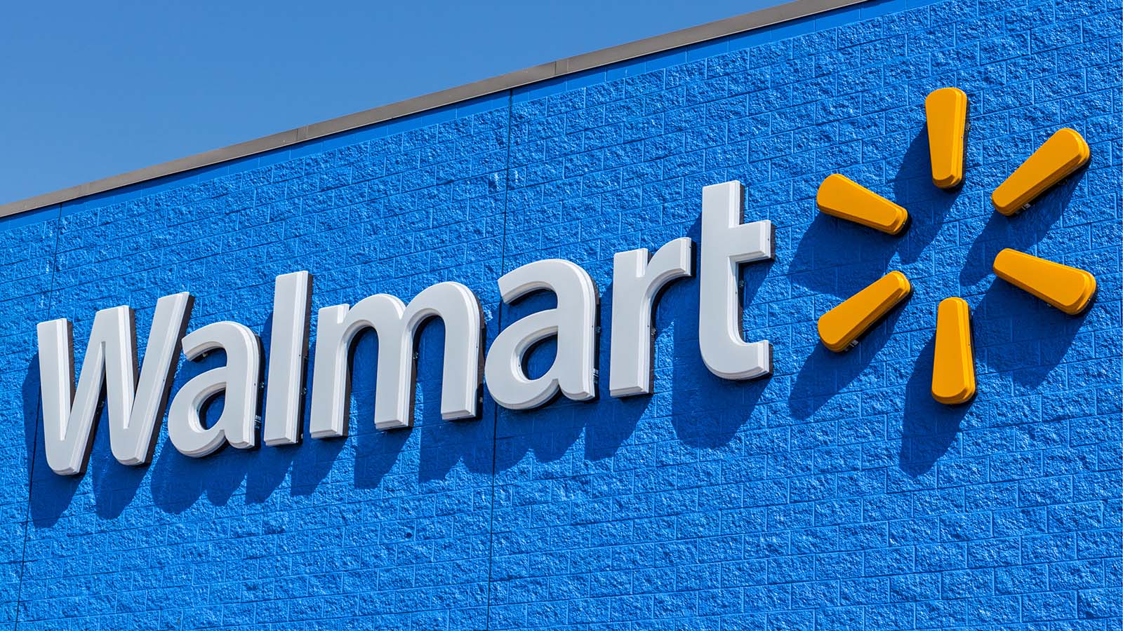 Walmart logo on store front