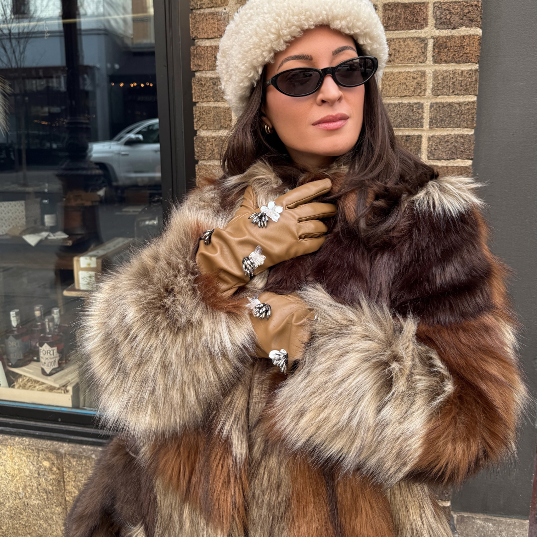 Bella Gerard wearing statement gloves