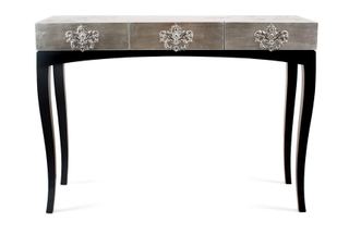 Trinity Silver and Black Console Table with three drawers