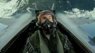 Tom Cruise flying jet in Top Gun: Maverick