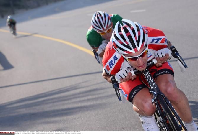 Rudiger Selig (Katusha) tucks for a descent in the Tour of Oman