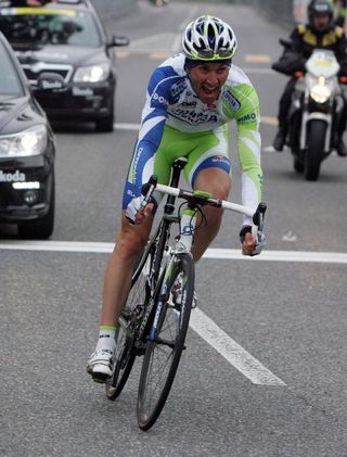 Ivan Basso (Liquigas-Cannondale) celebrates