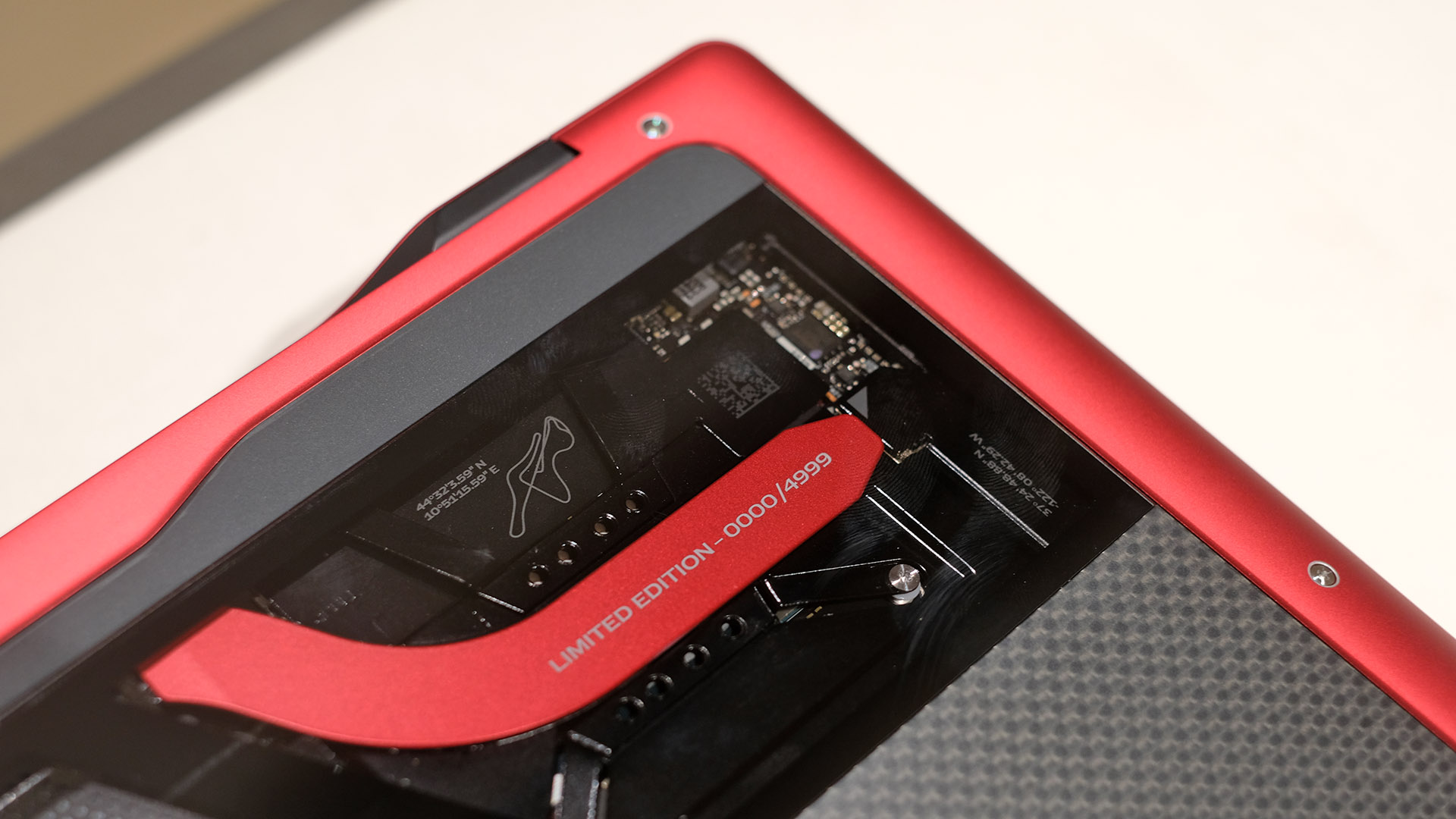 Ferrari laptop underside photo.