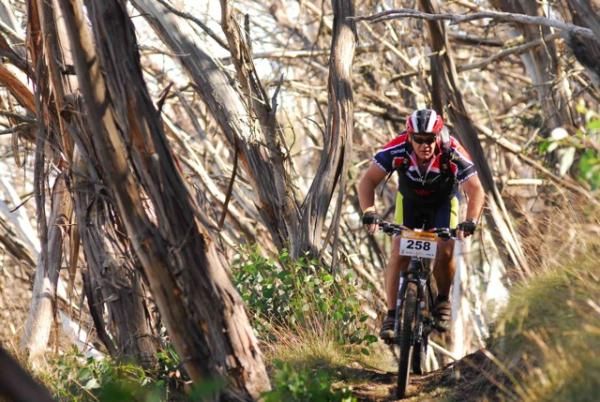 A rider at the Bike Buller MTB Festival.