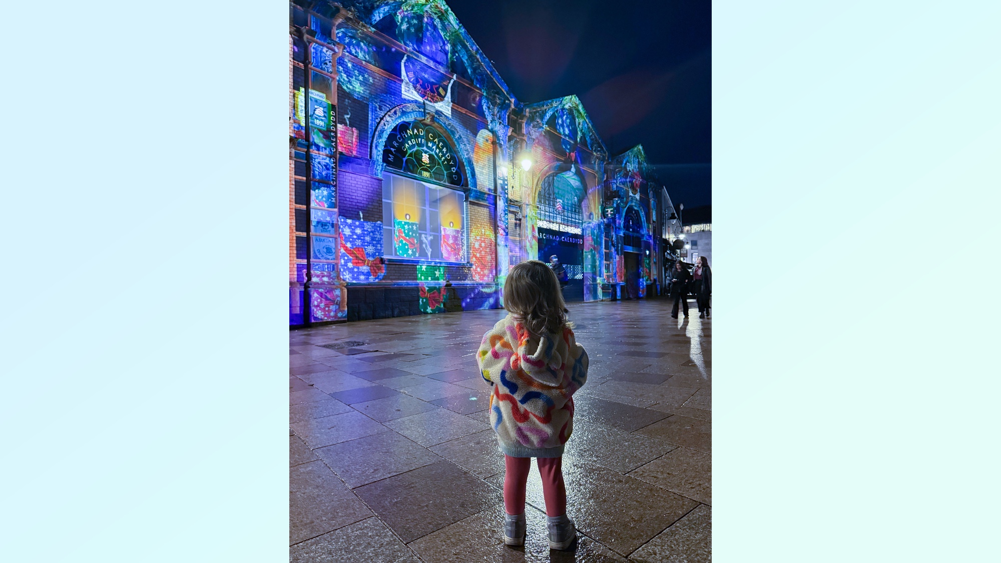 holiday decorations shot in night mode