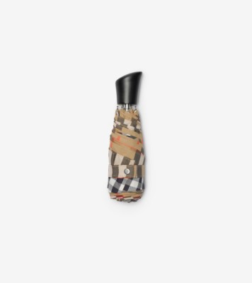 Check Folding Umbrella in Sand | Burberry&amp;reg; Official
