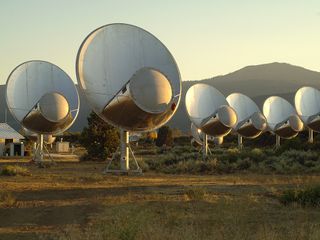 The Allen Telescope Array in northern California is dedicated to astronomical observations and a simultaneous search for extraterrestrial intelligence (SETI).