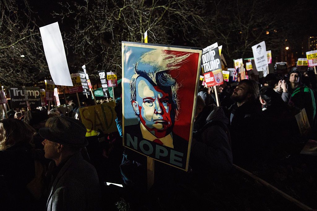 A protest against President Trump.