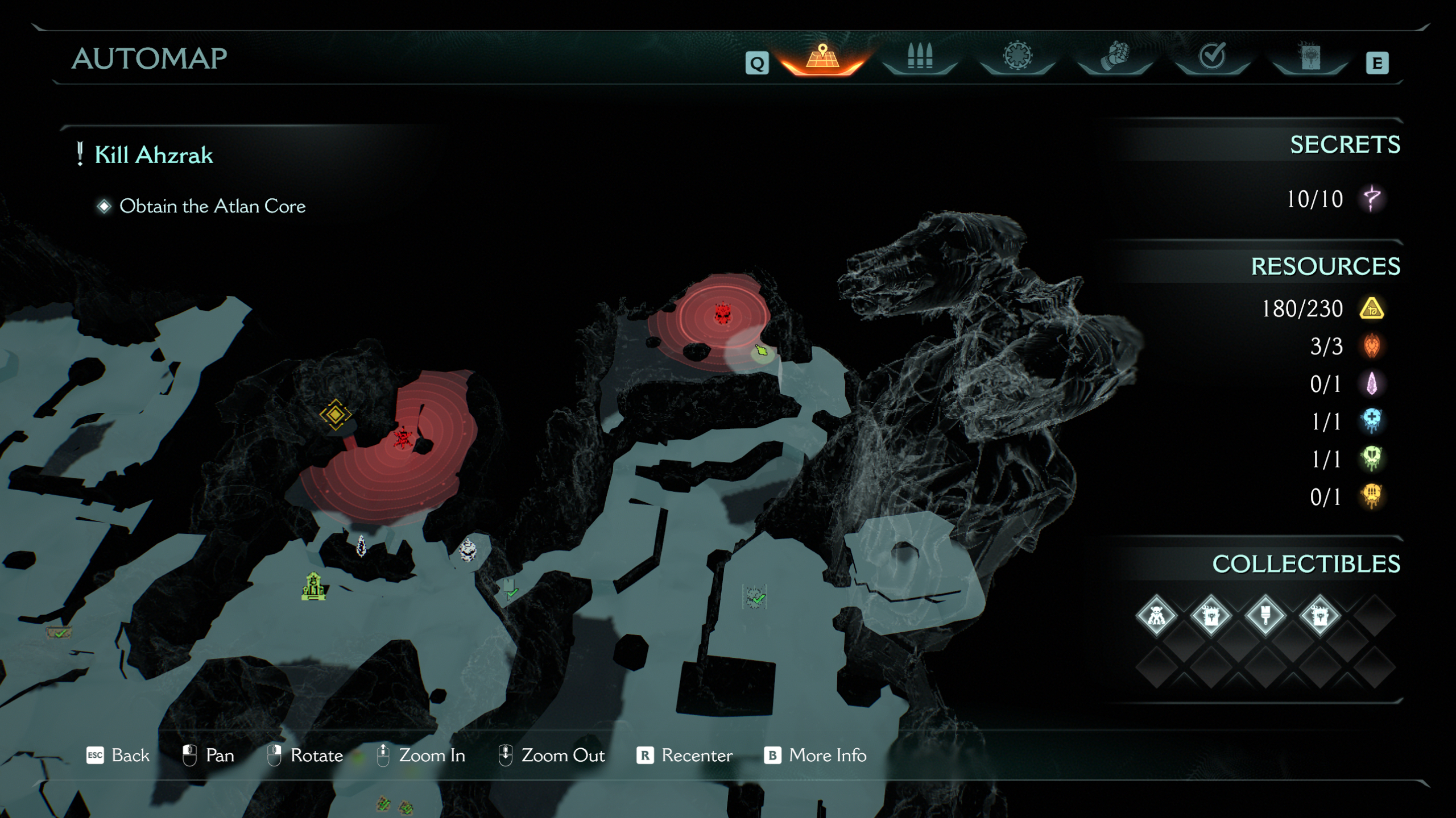 Doom: The Dark Ages The Forsaken Plains secrets and collectibles - A map showing the location of a gore nest required for the Reverent Pulverizer challenge.