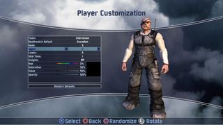 Here's a look at the player customization screen.