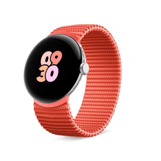 Coral Stretch band on Pixel Watch 2