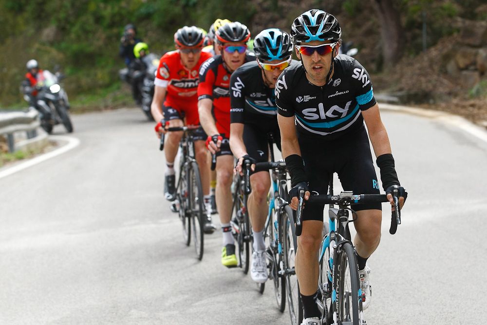 Team Sky set a quick tempo up the final climb at Ruta del Sol.