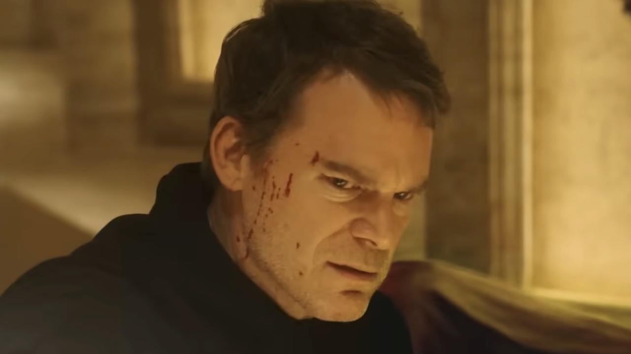 Dexter sneering inside of Prater's killer vault in Dexter: Resurrection Season 1 finale