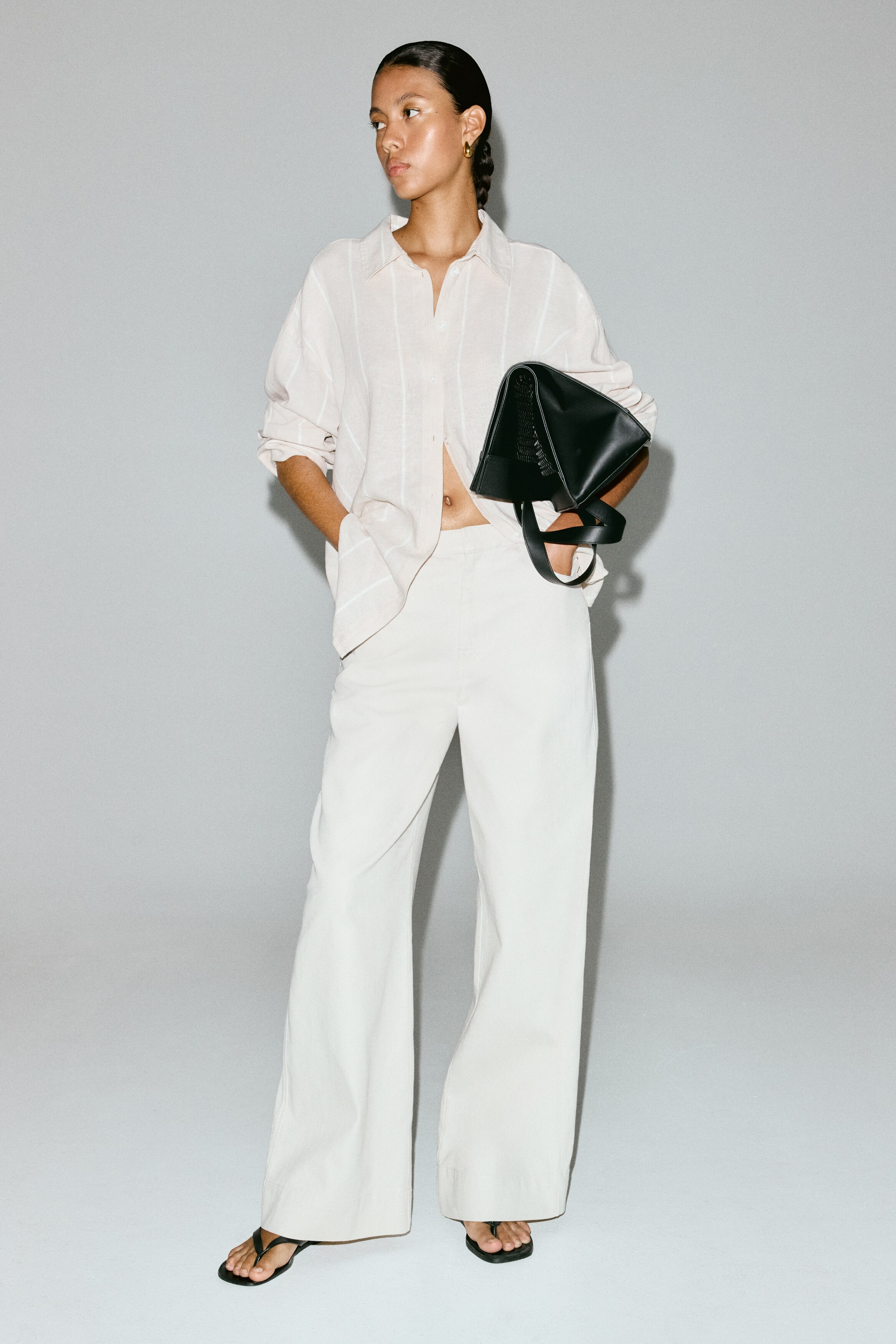 Oversized Linen-Blend Shirt