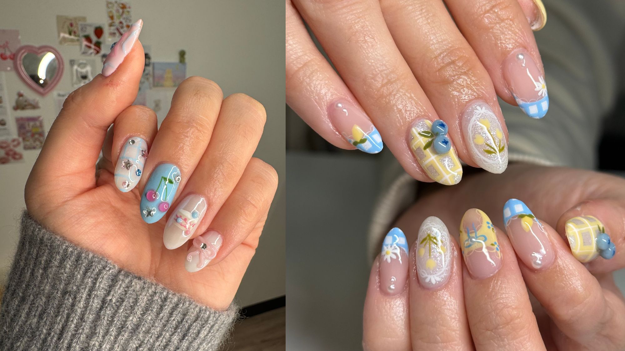 An image showing intricate nail design, created by @gelestialnails