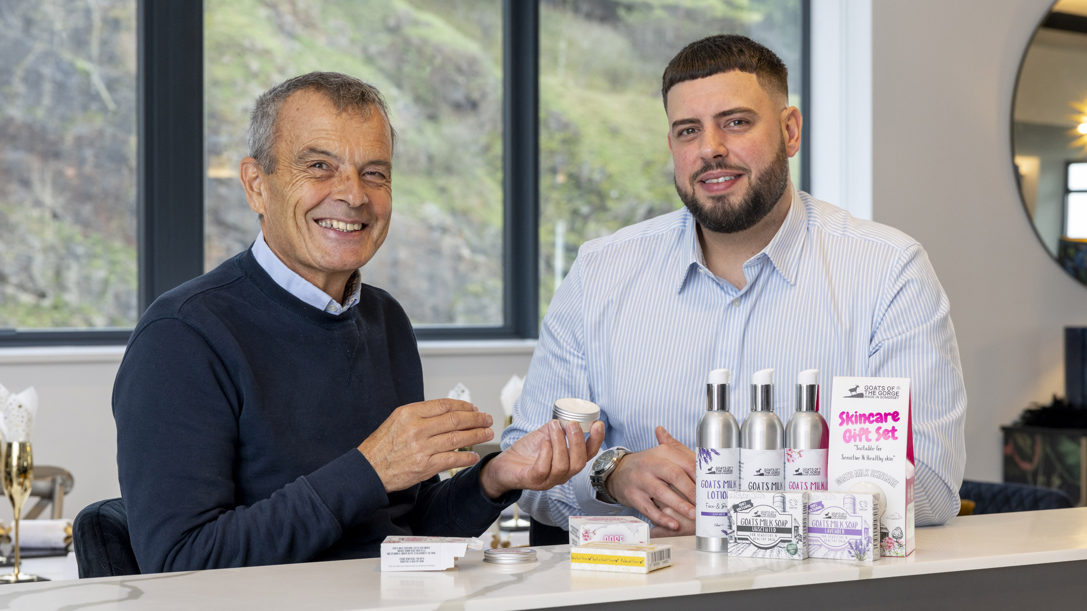 Goats' milk soap makers Nick King and his son Ricky