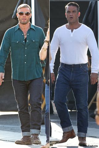 FIRST LOOK! Robbie Williams and Gary Barlow on set of new video - celebrity, news, Take That, see, pictures, pics, Marie Claire