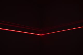 red line artwork made from light