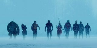 The Suicide Squad cast walks in water