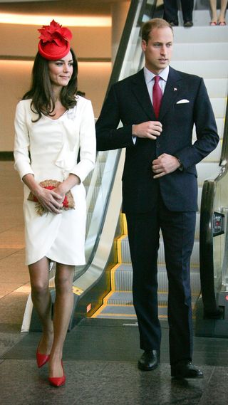Kate Middleton, wearing the colours of the Canadian flag, and Prince William in Canada