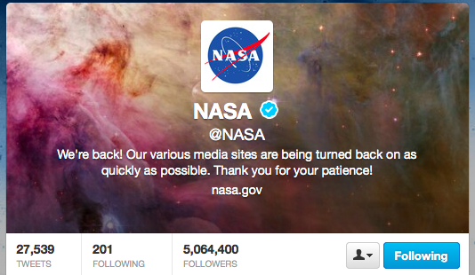 NASA Twitter screen grab