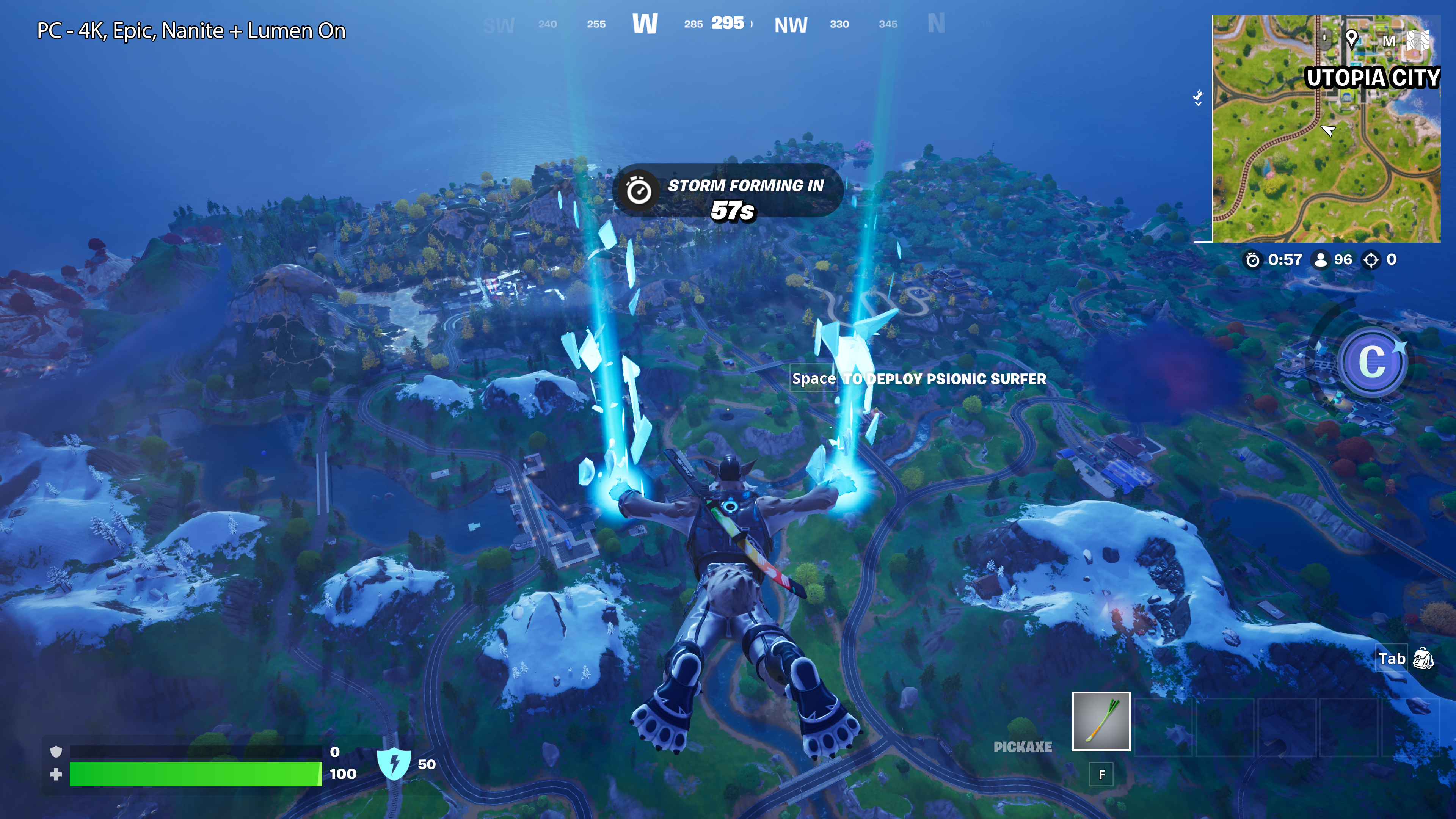 A view of Fortnite on the PC