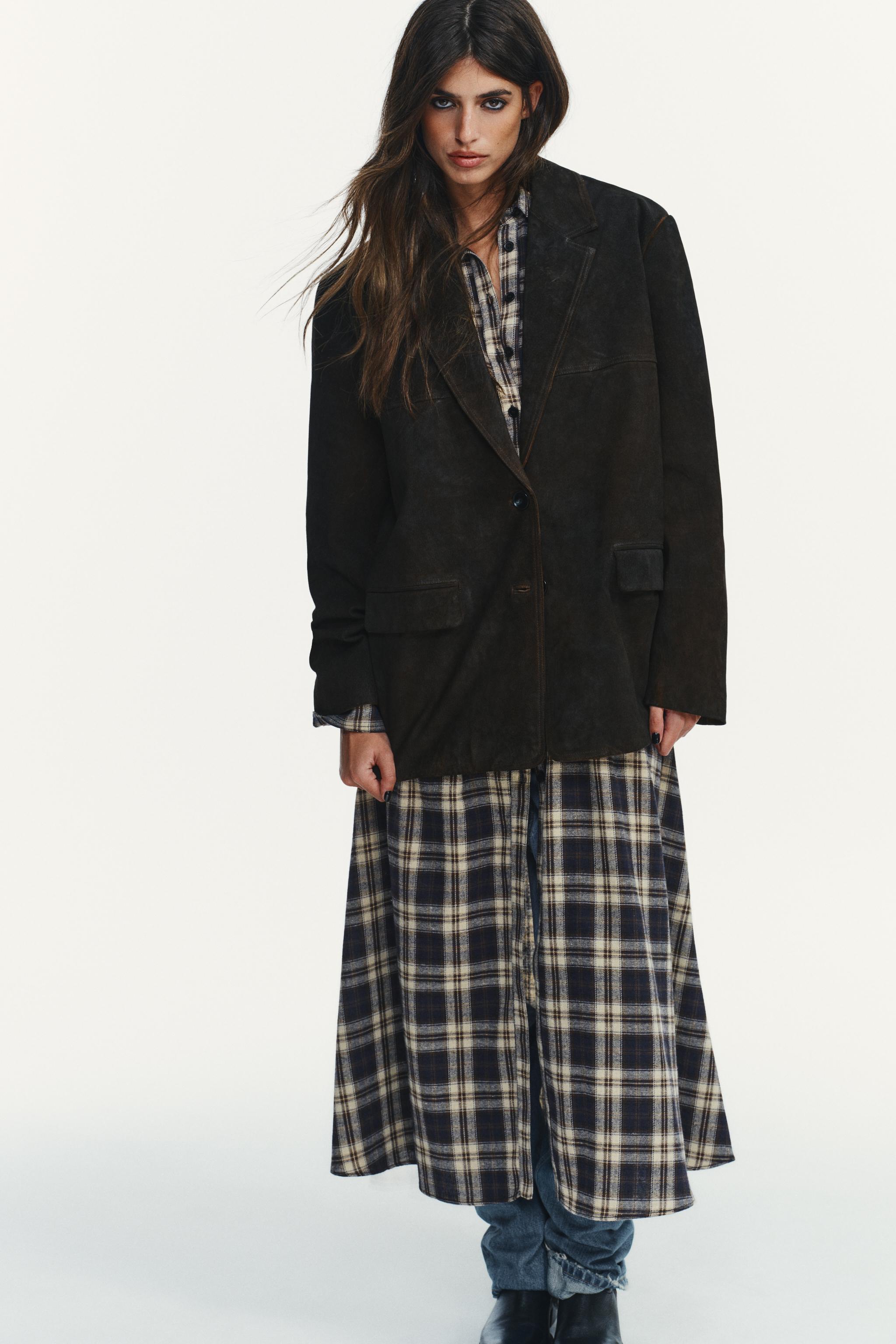 100% Leather Suede Pocket Blazer