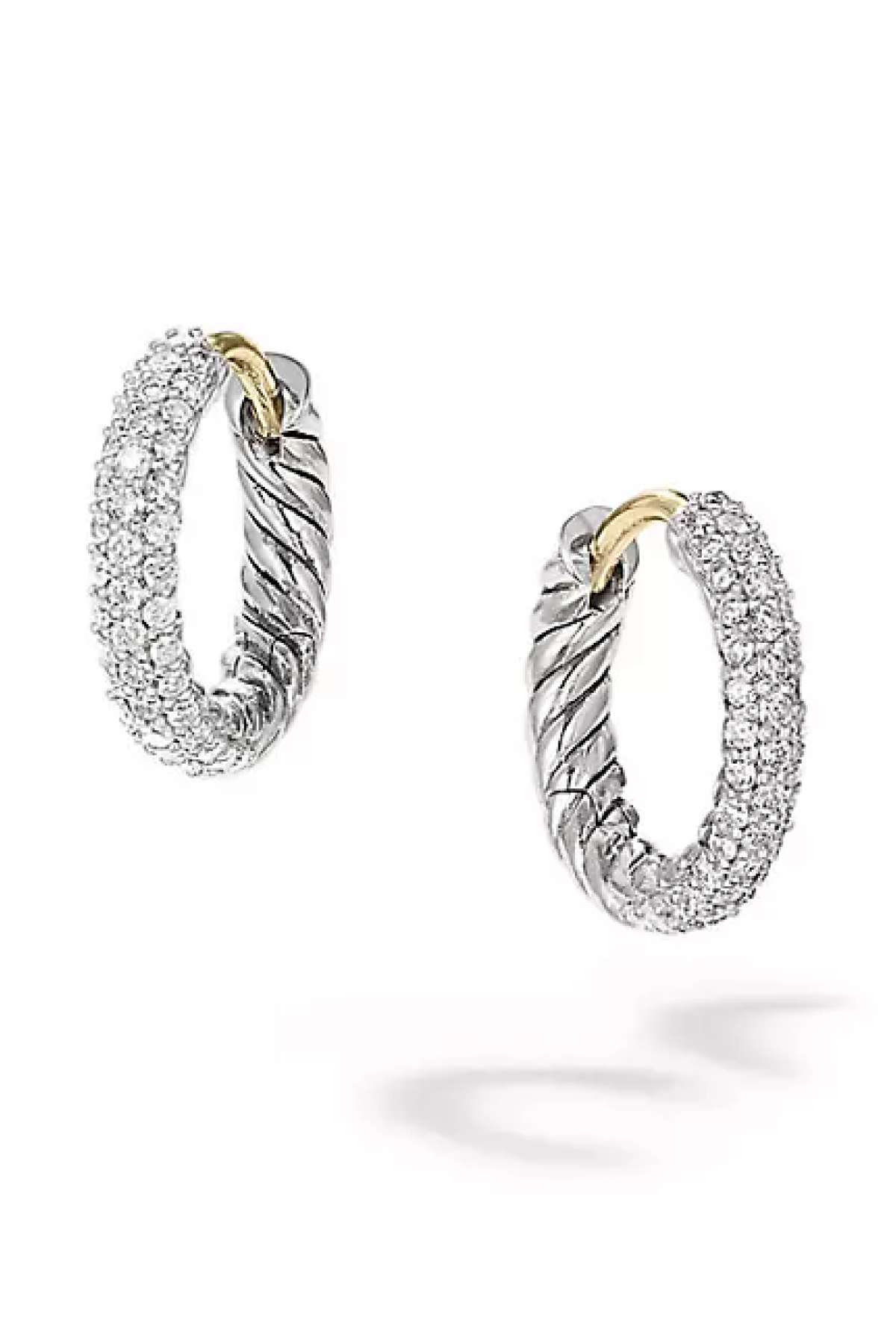David Yurman Petite Pavé Huggie Hoop Earrings with Diamonds