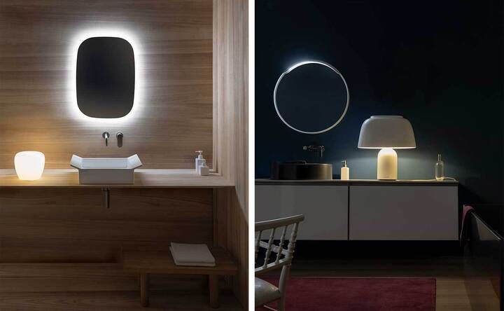 Nendo ceramic basin and ceramic lamp