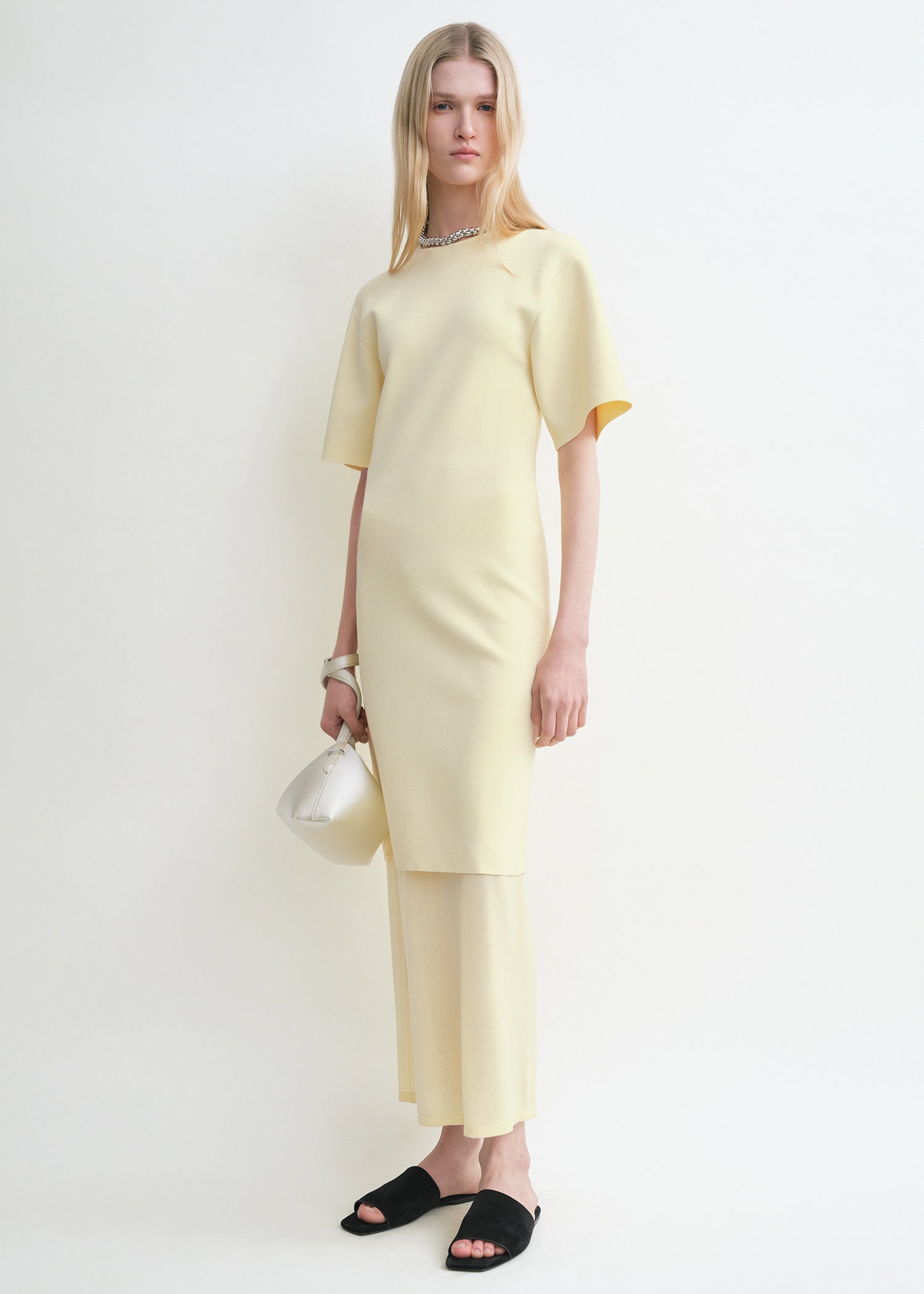 Tee Knit Dress Straw