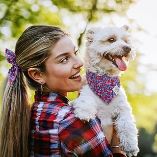 Matching hair scrunchie and dog bandana