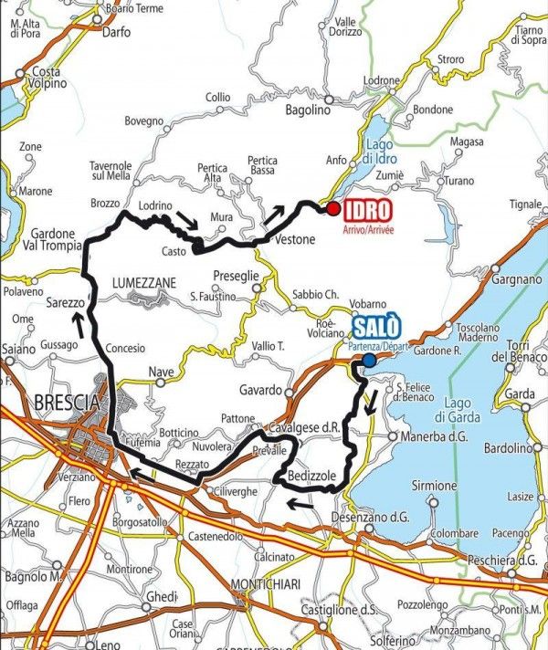 The Coppa dei Laghi will start in the town of Sal&ograve;,