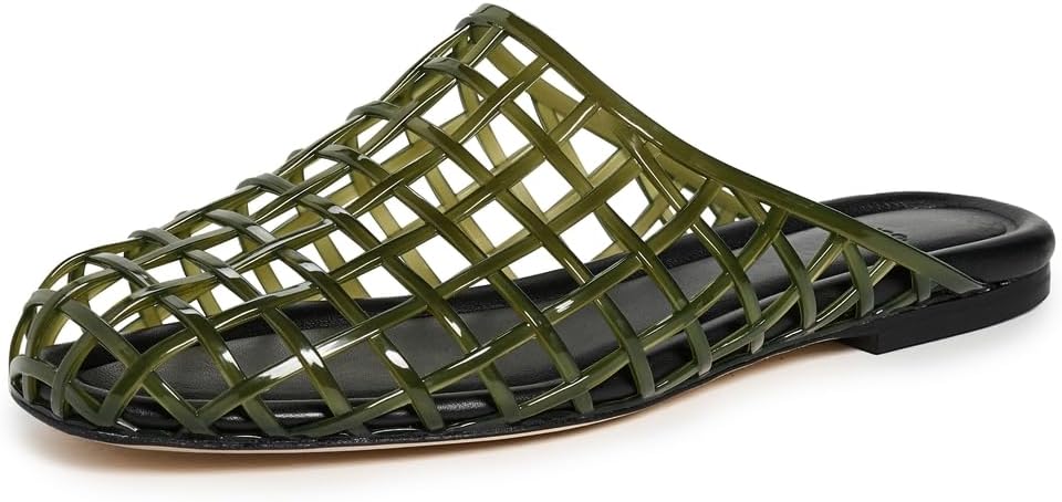 Vince, Vince Women's Barcelona Jelly Sandals, Chive, 8 Medium Us